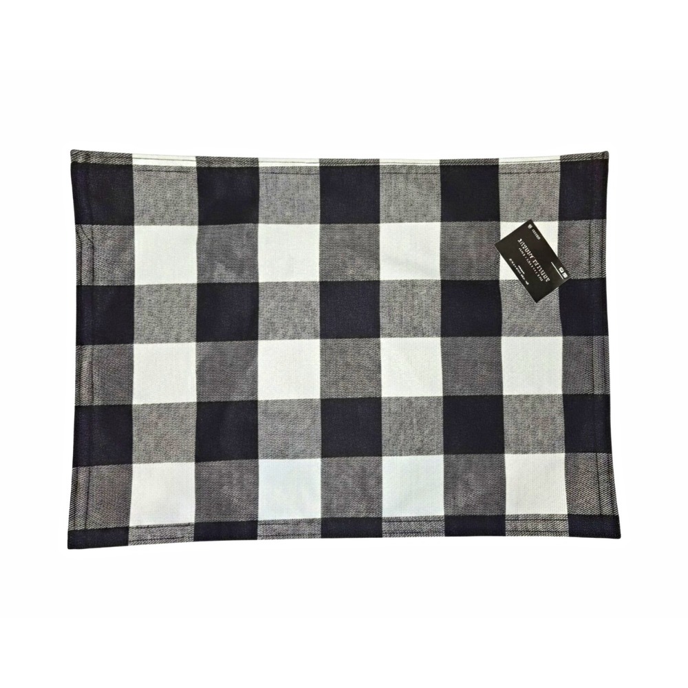 Robert Stanley Home Collections Buffalo Check Placemats Black/White, QTY. 4